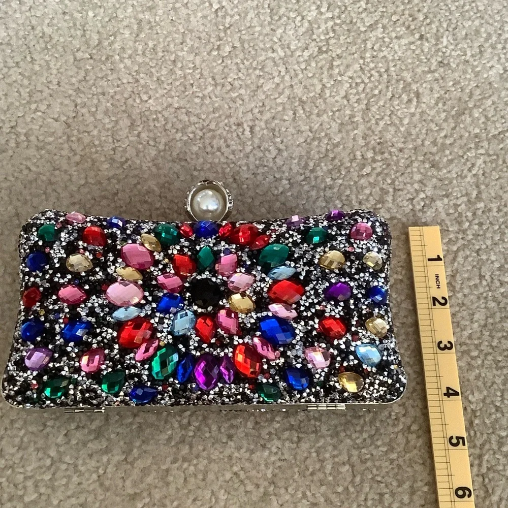 Multicolor Embellished Clutch